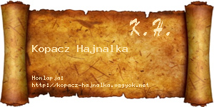 Kopacz Hajnalka névjegykártya